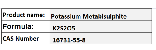 Potassium Metabisulphite Potassium Metabisulphite