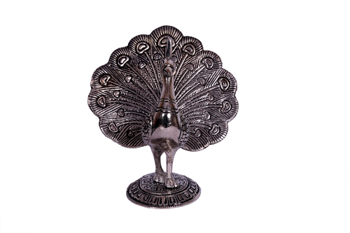 Dancing Peacock Metal Statue