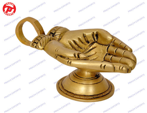 Oil Lamp Hand Shape W/ Base