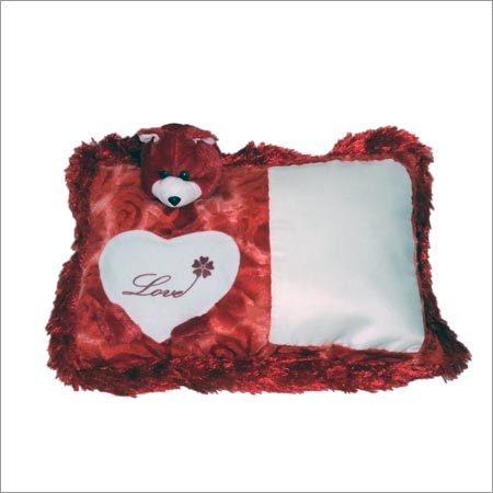 Sublimation Teddy Love Pillow - Polyester Material, Hollow Fiber Filling | Soft Touch, Color Fade Resistant, Easy to Wash