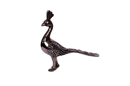 Standing Peacock Metal Statue