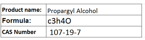 Propargyl Alcohol - C3H4O Boiling Point 114Â°C Density 0.97 g/cmÂ³ | Versatile Solvent High Purity Reactive Intermediate