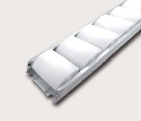 Placon PL - 6014WH Series: 4 Meter Length, 30 mm Roller Size - Stainless Steel, White Finish, 300kg/m Capacity