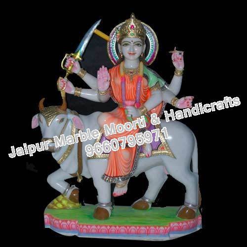 Marble Durga Moorti with Cow