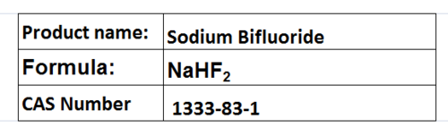 Sodium Bifluoride - White Solid NaHF2 2.002 g/cmÂ³ Density | Water Soluble Non-Flammable Industrial Uses Effective Etching
