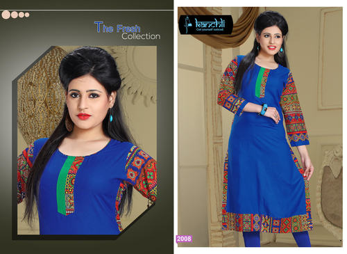 Ethnic Ladies Kurti - Rayon Fabric, 1066.8 mm Length | Casual & Ethnic Styles for Girls, Available in L, XL, XXL for All Seasons