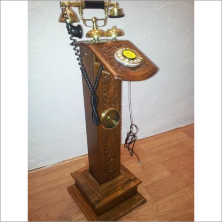 Antique Telephone Tube Stand with Clock