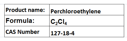 Perchloroethylene - Colorless Liquid, Boiling Point 121°C | Dry Cleaning, Fabric Care, Effective Cleaning