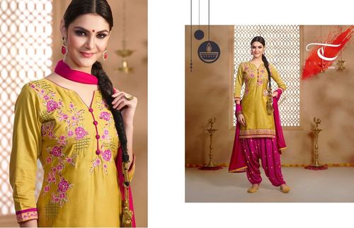 Mustard & Magenta Shop Embroidered Salwar Kameez Online
