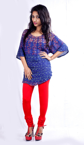 Red Churidar Leggings