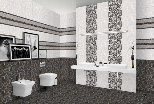Black Glossy Bathroom Wall Tiles