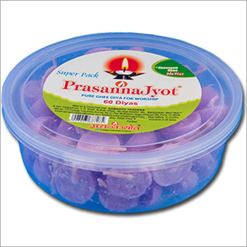 Vanspati Ghee Diya - Ghee & Wax, 8x8x5 cm, Lavender Color, Triangular Shape | Eco-Friendly, Long-Lasting, Convenient, Pleasant Aroma, Religious Significance