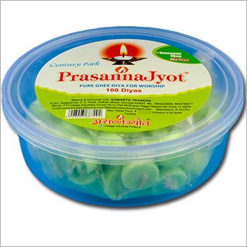 Vanspati Ghee Diya - Ghee and Wax Material, Green Color | Aromatic, Convenient, Eco-friendly, Long-lasting, Easy to Use, Pure Ghee