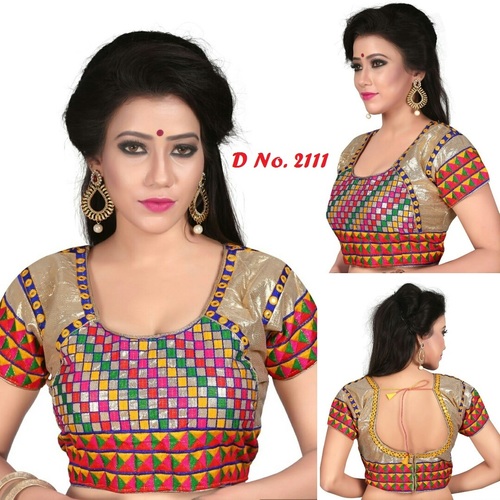 Cotton Blouse - Printed Pattern, Short Sleeves | Available in Red, Green, Yellow Colors