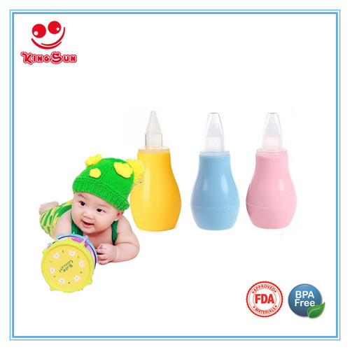 Yellow/Blue/Red Or Customize Safety Baby Nose Suction Silicone Nasal Aspirator For Infant