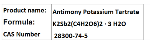 Antimony Potassium Tartrate - Crystalline 25kg Bags CAS 28300-74-5 | Emetic Water Soluble 99% Purity