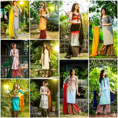 COTTON SATIN SHIBORI PRINTED SUITS
