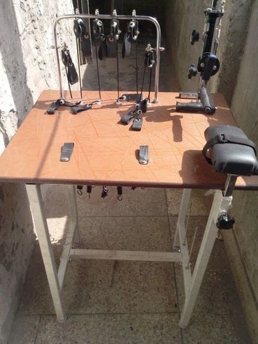 Hand Exercise Table - Steel Frame with Laminated Top Six Pulleys for Comprehensive Rehabilitation and Physiotherapy Portable and Recyclable Training for All Age Groups