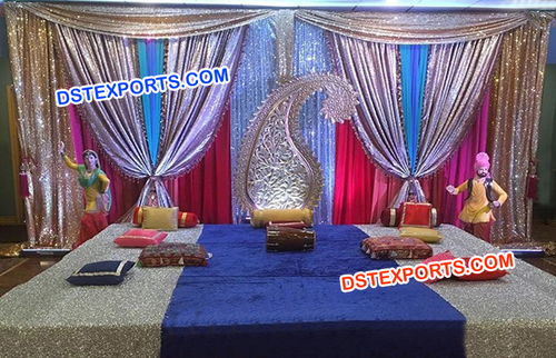 Shinning Backdrop Mehandi Stage Decors