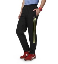 Black & Green Track Pant For Mens - Polyester Material, Regular Fit, Navy White Color | Trendy Look, Smooth Texture, Pocket-friendly Design