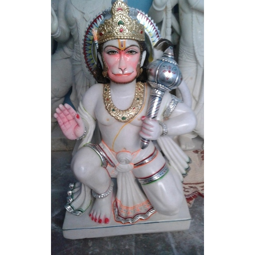 Marble Sitting Hanuman Statue