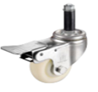 Caster Wheel C-4PP100W - PP, 100 mm Diameter, 130 mm Height, 32 mm Thickness | Load Capacity 130 Kg, Smooth Rolling, Secure Braking