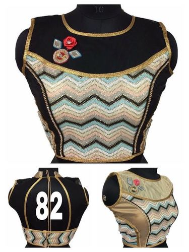 Multi Colour Tapeta Blouse - Printed Cotton, Black Sleeveless Design | Stylish Versatile Wear