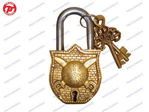 Lock W/ Keys Sword And Shield Design