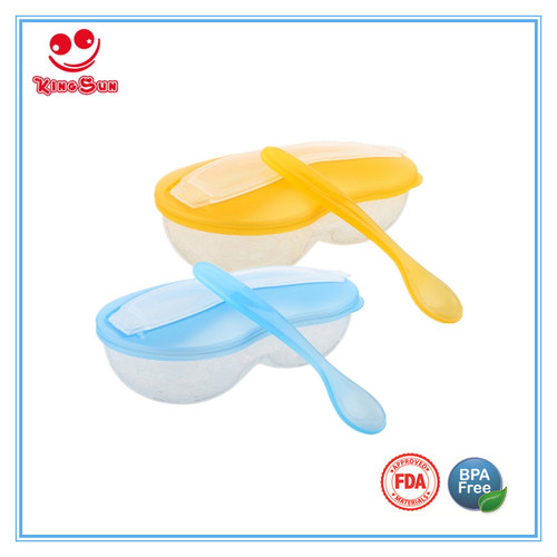 Pink/Blue/Yellow Or Customized Plastic Baby Bowl With Spoon