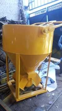 Cone Type Concrete Bucket With Pneumatic Jack - Steel, Custom Dimensions, Variable Capacity | Easy Installation, Durable, Chemical Resistant, Low Noise, Powder Coated Finish