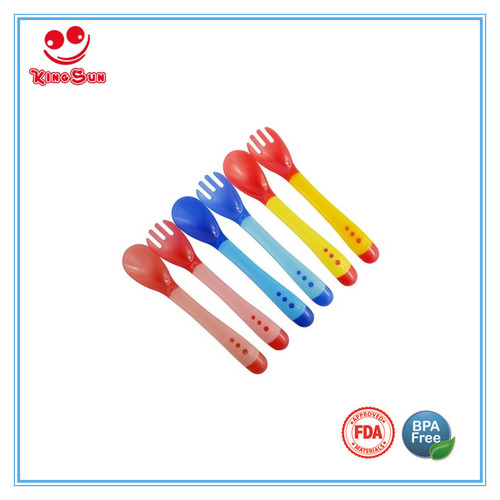 Blue Newborn Color Changing Baby Spoon And Fork Set