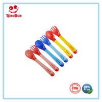 Blue Newborn Color Changing Baby Spoon And Fork Set