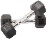 Hex Dumbell - Cast Iron 150x100x50 mm, Black | Hexagonal Shape, Steel Handle, 2kg Weightlifting Aid