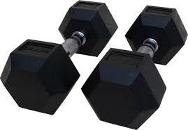 Hex Dumbell - Rubber Steel, Variable Weight, Black | Hexagonal Shape, Durable, Easy Grip, Effective Workout
