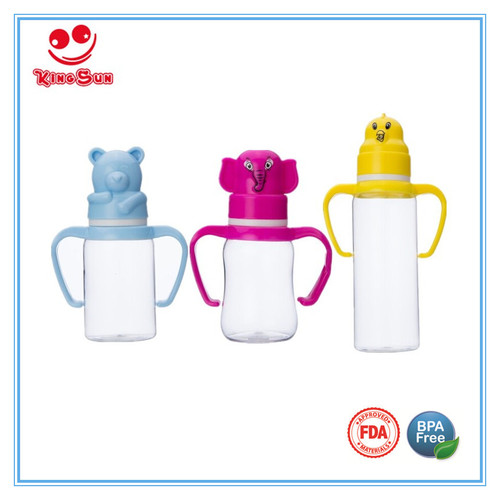 Transparent Animal Cap Pc Baby Feeding Bottle In Normal Neck