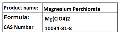 Magnesium Perchlorate - White Crystalline Solid, 2.6 g/cmÂ³ Density | Powerful Oxidizer, Gas Drying Agent, Desiccant