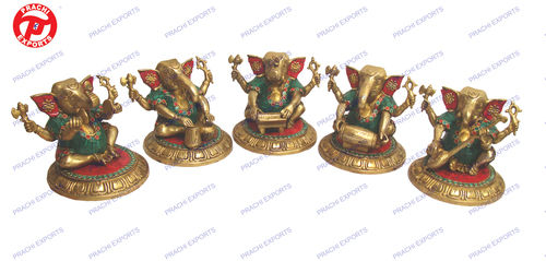 Ganesh Plying Musical Set Of 5 Pcs W/ Stone Work