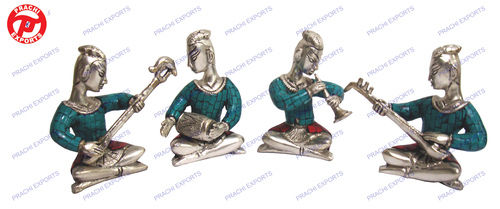 Musical Village Man Set Of 4 Pcs W/ Stone