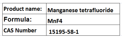 Manganese Tetrafluoride - White Solid, MnF4, CAS 15195-58-1 | Powerful Oxidant, Fluorine Purification