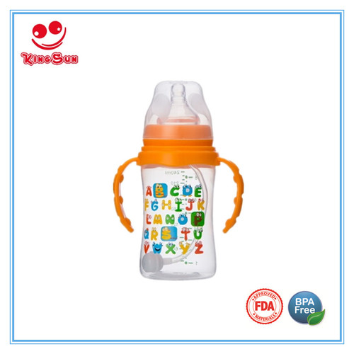 Transparent Pp Newborn Baby Feeding Bottle With Straw 240Ml