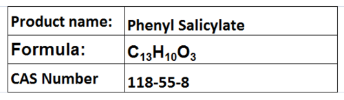 Phenyl Salicylate - White Crystalline Powder CAS 118-55-8 Density 1.26 g/cmÂ³ | Polymer Additive Laboratory Use Adhesives Waxes and Polishes