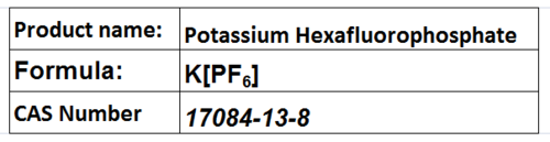 Potassium Hexafluorophosphate - KPF6 CAS 17084-13-8 2.58 g/cmÂ³ | High Purity Laboratory Grade Hexafluorophosphate Source