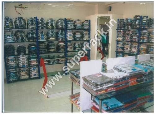 Garment Clothing Rack - Transparent Glass & Metal, 33x22.5x68 Inches, 7 Feet Tall, Ideal for Supermarket and Mall Display
