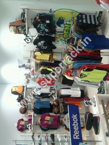 Garment Rack - Mild Steel & Wooden, 80x37x175 Cm Size, White Color, Height Adjustable 970.28 - 1651 Mm, Ideal For Supermarkets & Warehouses