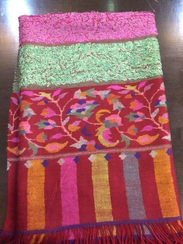 Mixed Color Pashimna Towel Kani Border Scarves