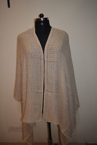 Cream Pashmina Basket Weave Scarves