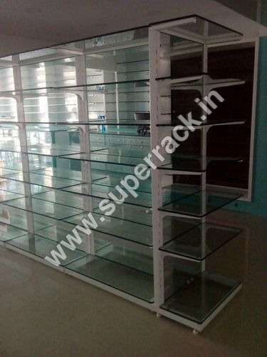 Supermarket Racks - High Steel, 6-7 Foot Height, 9 Foot Length | Durable, Transparent, Heavy Duty, Double Sided Shelving for Commercial and Industrial Use