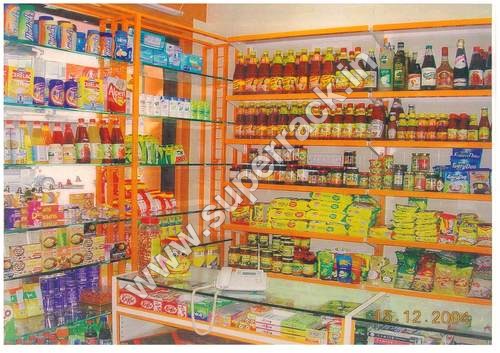 Gift and Grocery Rack - Mild Steel, 1200 x 900 mm , Yellow Finish, Rectangular Shape, for Shop and Supermarket Use