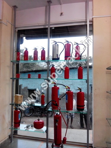 Gift and Grocery Rack - Glass & Metal, 44x22.5x67.5 cm , Transparent Finish for Shopping Mall and Supermarket Usage