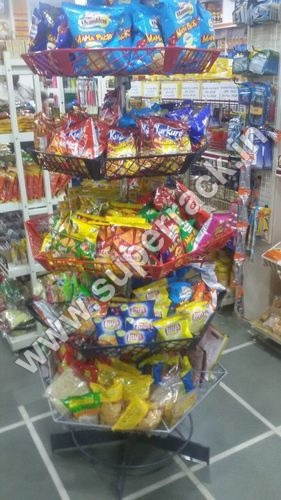 Gift And Grocery Rack - Metal, 44x22.5x67.5 Cm | 5-7 Foot Height, Mixed Colors, Ideal For Shopping Malls And Supermarkets